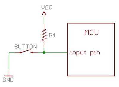 ボタンとプルアップ抵抗を使った回路